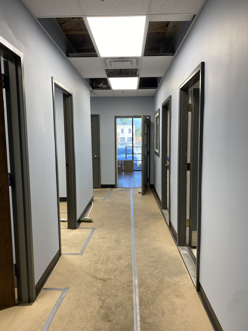 Professional accessible shower installation with grab bars and fixtures